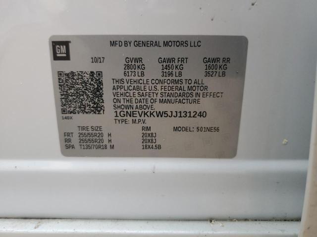 2018 Chevrolet Traverse High Country VIN: 1GNEVKKW5JJ131240 Lot: 56722114