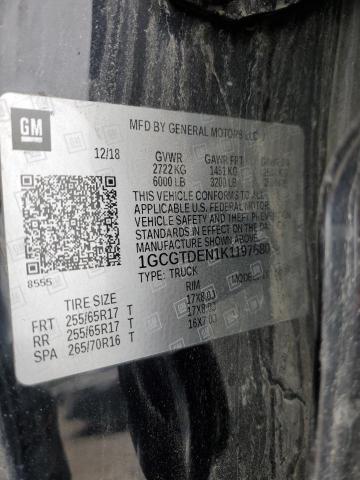2019 CHEVROLET COLORADO Z - 1GCGTDEN1K1197680