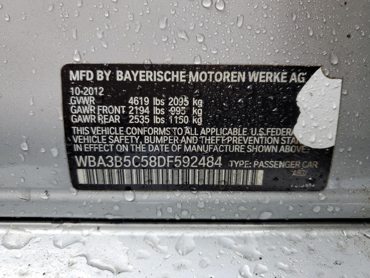 WBA3B5C58DF592484 2013 BMW 328 Xi Sulev