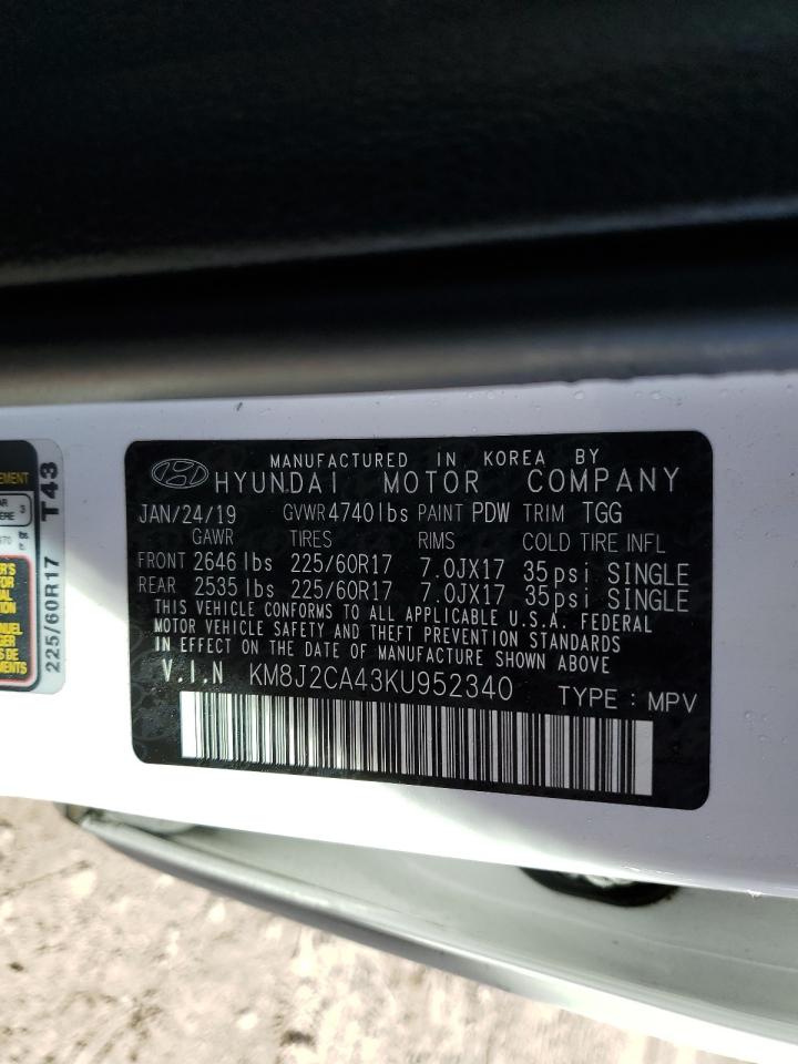 KM8J2CA43KU952340 2019 Hyundai Tucson Se