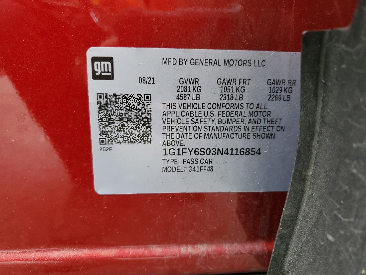 1G1FY6S03N4116854 2022 Chevrolet Bolt Euv Lt