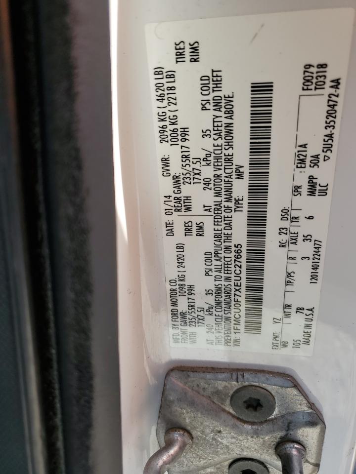 1FMCU0F7XEUC27665 2014 Ford Escape S