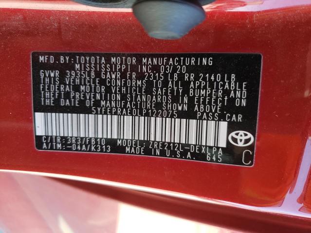 2020 TOYOTA COROLLA LE - 5YFEPRAE0LP122075