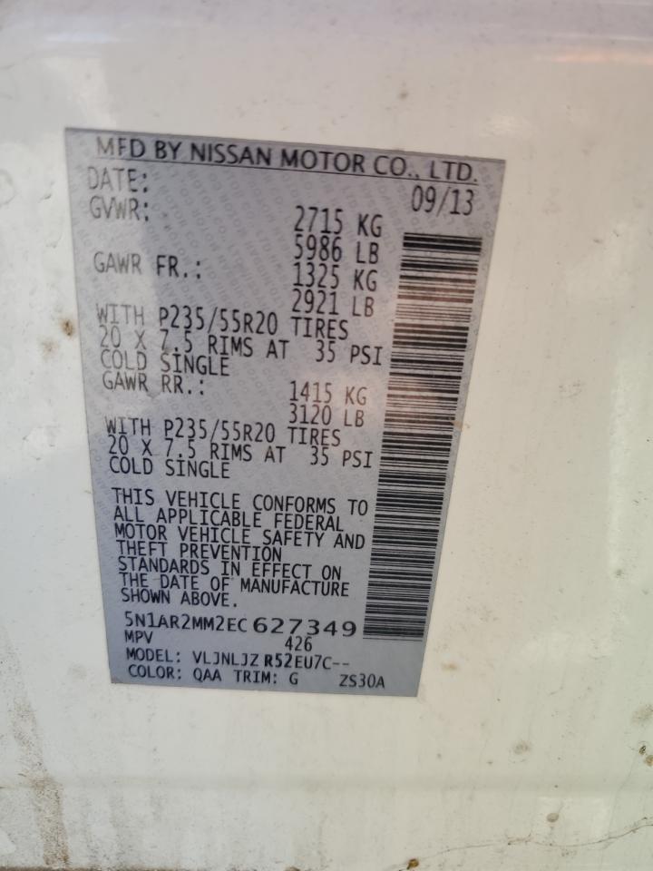 5N1AR2MM2EC627349 2014 Nissan Pathfinder S