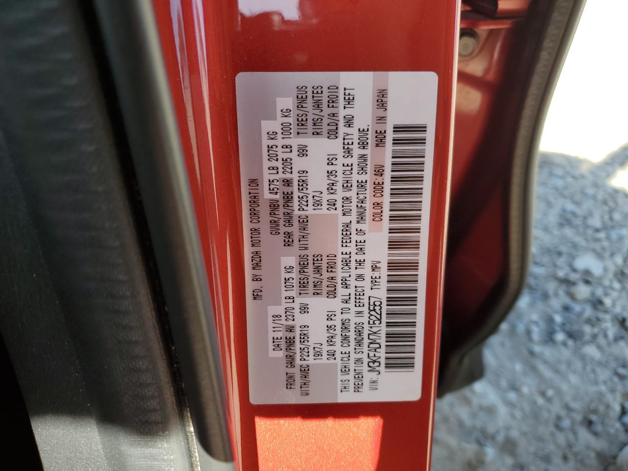 JM3KFADM7K1522557 2019 Mazda Cx-5 Grand Touring