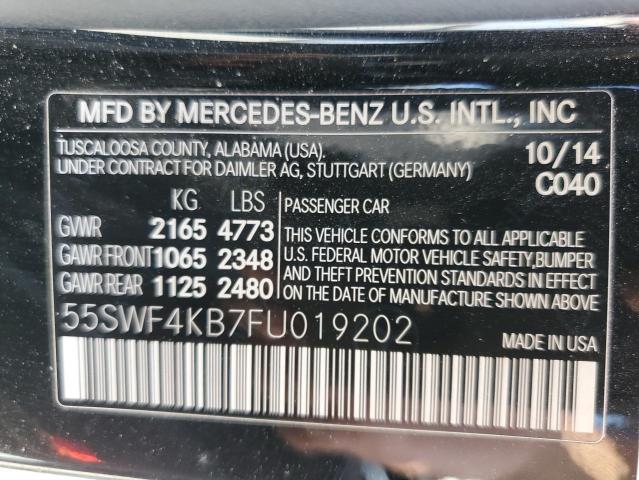 2015 Mercedes-Benz C 300 4Matic VIN: 55SWF4KB7FU019202 Lot: 55535834