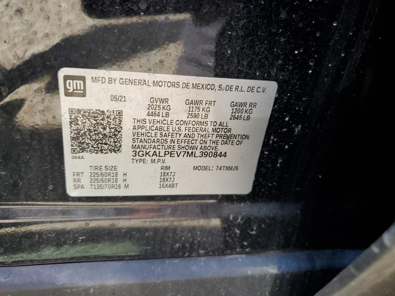 3GKALPEV7ML390844 2021 GMC Terrain Slt