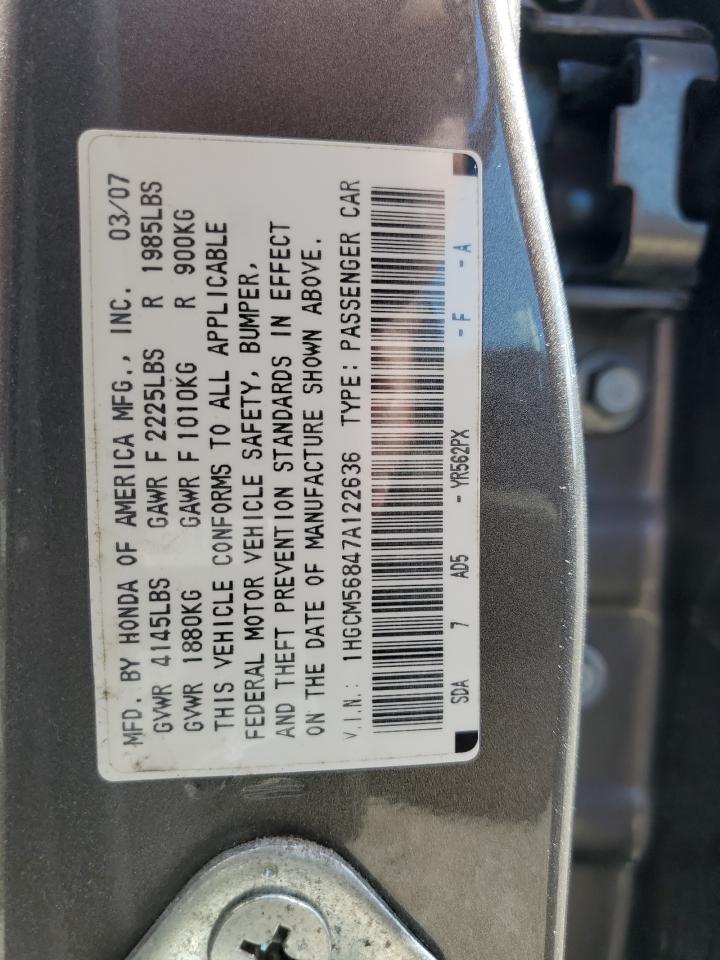 1HGCM56847A122636 2007 Honda Accord Ex