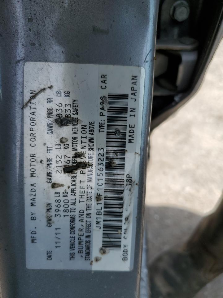JM1BL1UF1C1563223 2012 Mazda 3 I