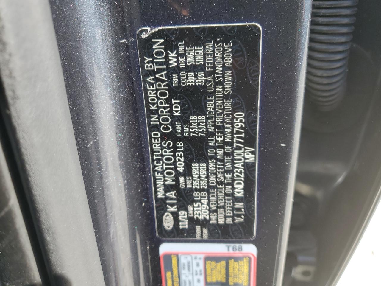 KNDJ23AU0L7717950 2020 Kia Soul Lx