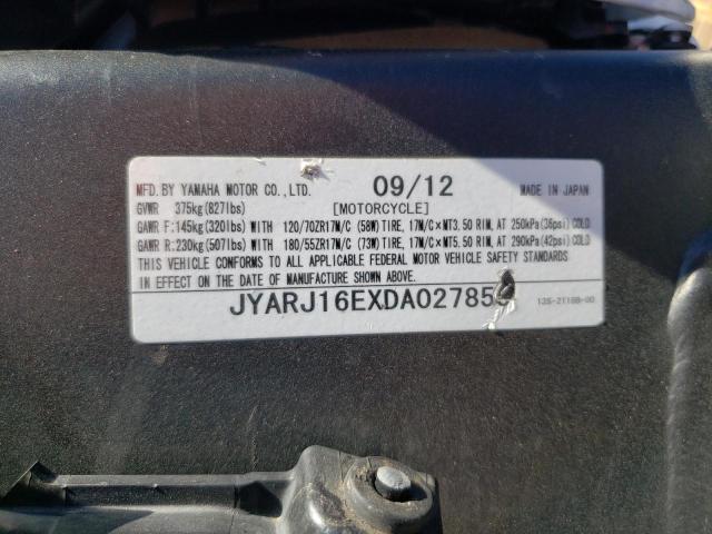 2013 YAMAHA YZFR6 JYARJ16EXDA027859