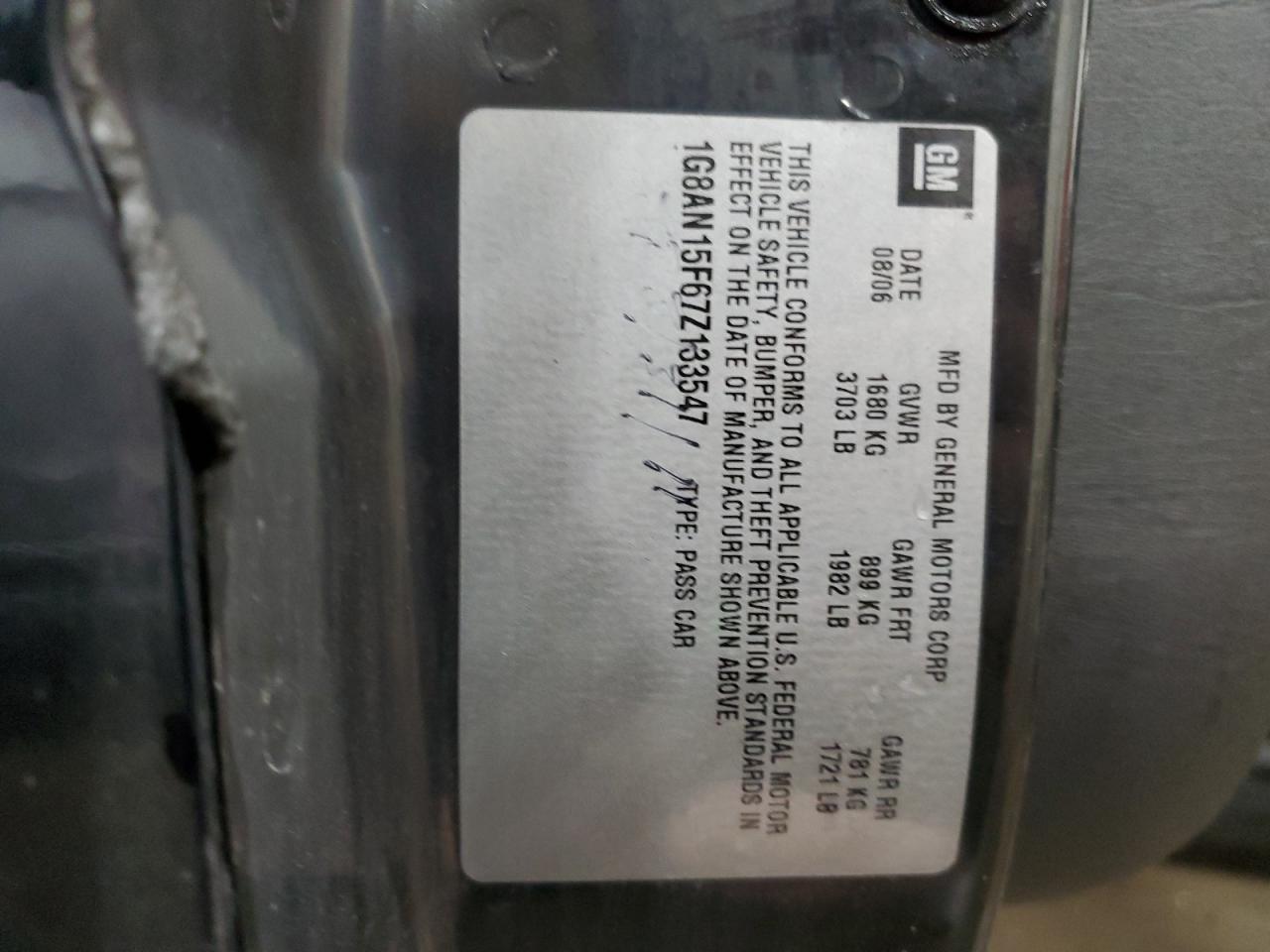 1G8AN15F67Z133547 2007 Saturn Ion Level 2