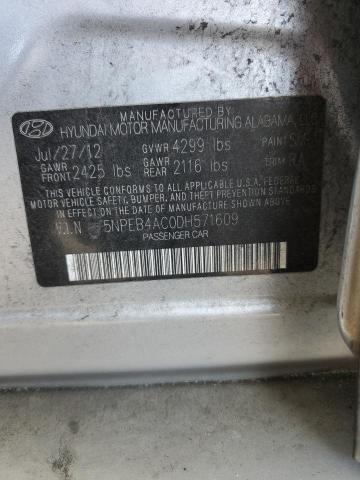 2013 Hyundai Sonata Gls VIN: 5NPEB4AC0DH571609 Lot: 52998364