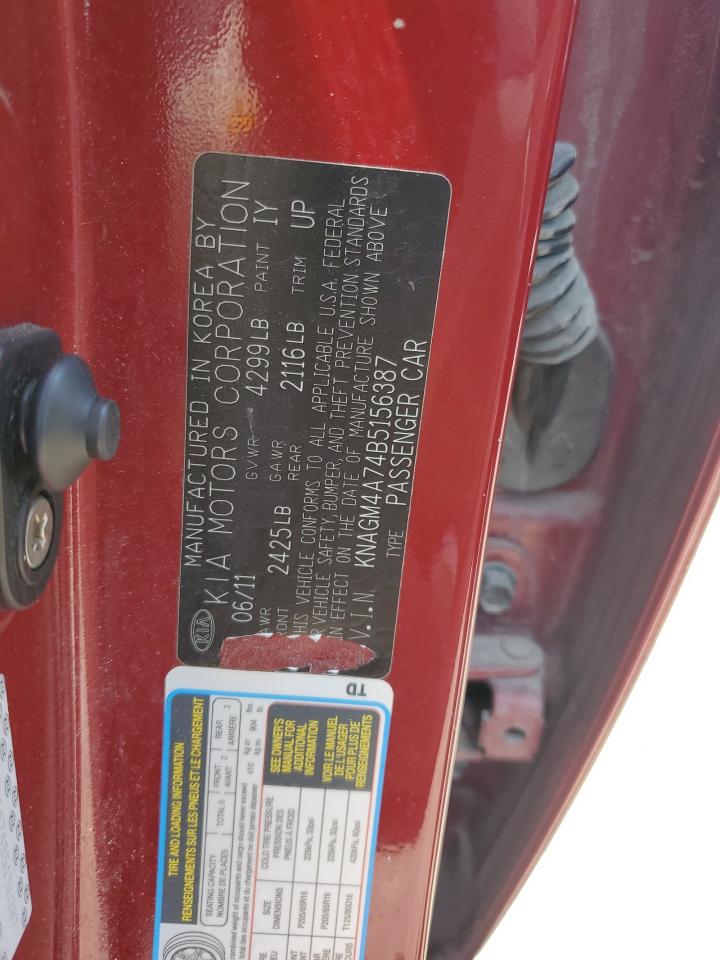 KNAGM4A74B5156387 2011 Kia Optima Lx