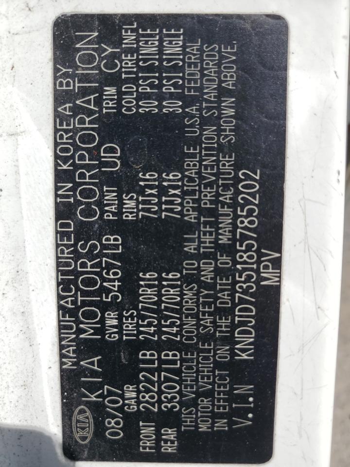 KNDJD735185785202 2008 Kia Sorento Ex