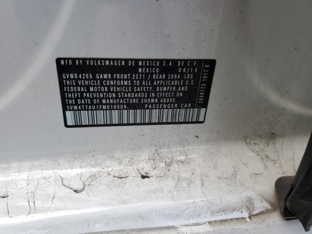 3VW4T7AU1FM010509 2015 Volkswagen Gti