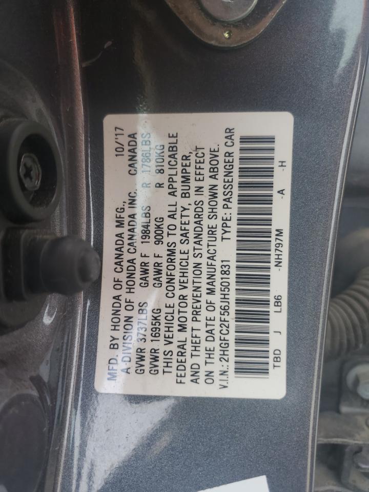 2HGFC2F56JH501831 2018 Honda Civic Lx