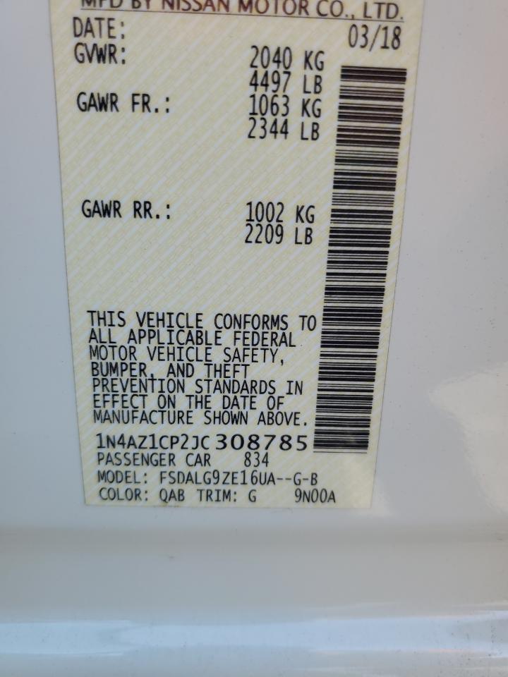 1N4AZ1CP2JC308785 2018 Nissan Leaf S