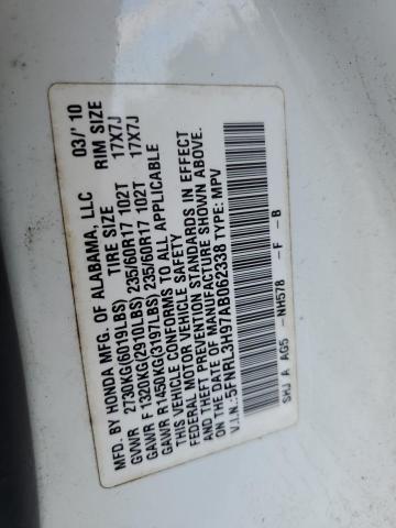 2010 Honda Odyssey Touring VIN: 5FNRL3H97AB062338 Lot: 55310924