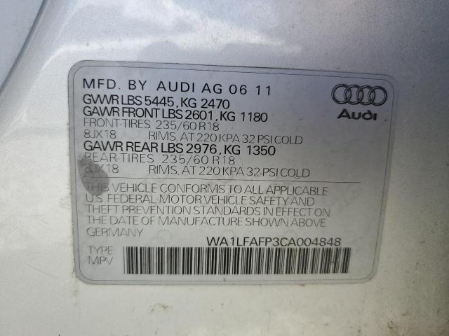 2012 Audi Q5 Premium Plus VIN: WA1LFAFP3CA004848 Lot: 54048764