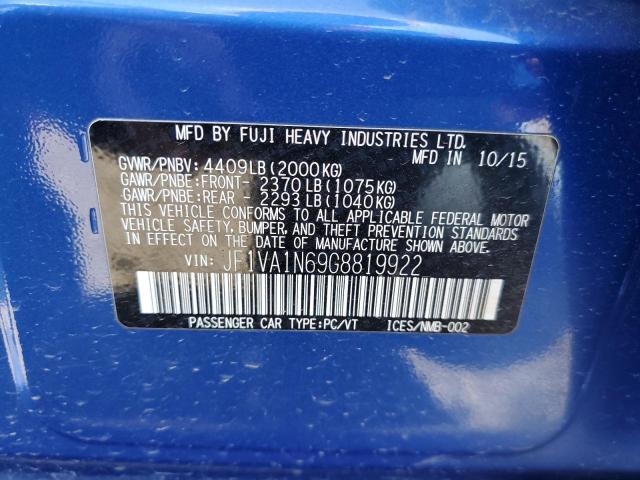 2016 Subaru Wrx Limited VIN: JF1VA1N69G8819922 Lot: 54024934