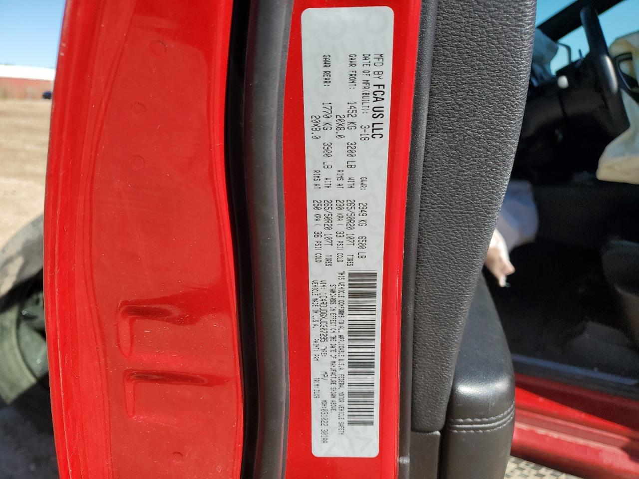 1C4RDJDGXJC307295 2018 Dodge Durango Gt