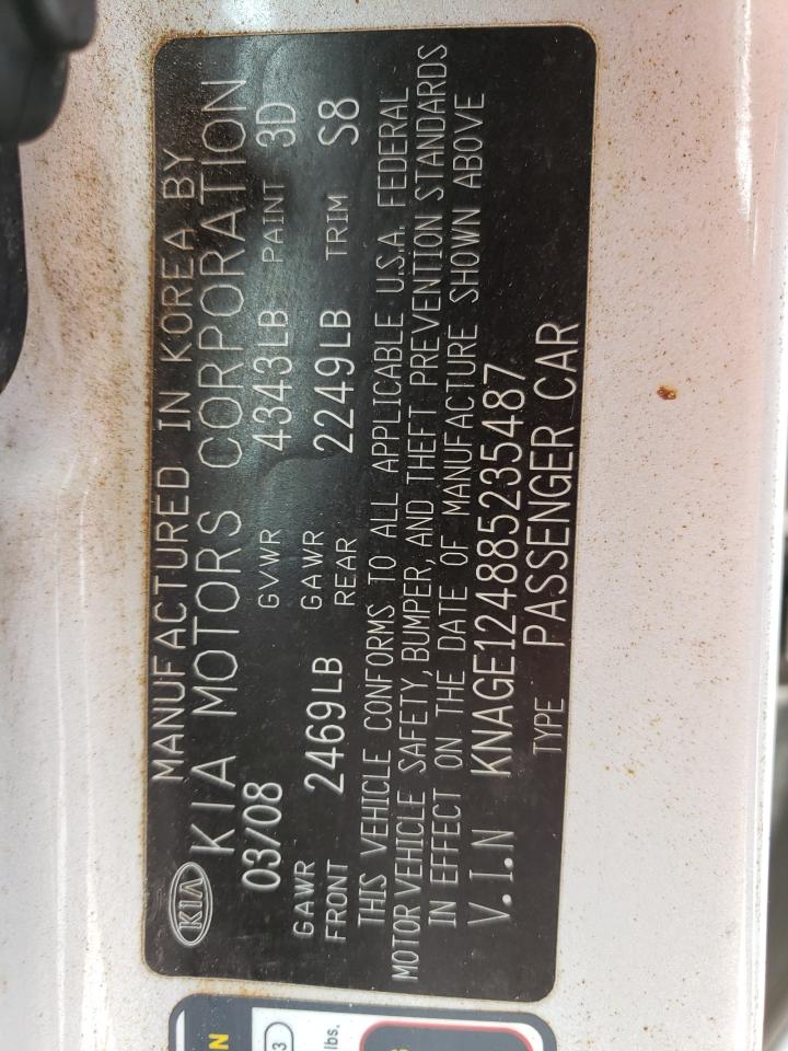 KNAGE124885235487 2008 Kia Optima Lx