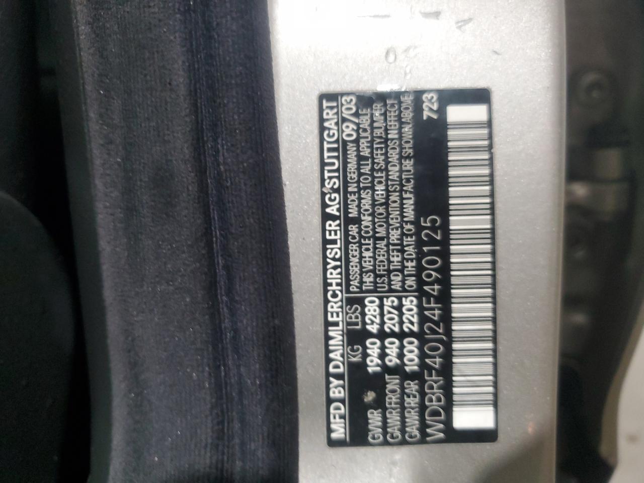 WDBRF40J24F490125 2004 Mercedes-Benz C 230K Sport Sedan