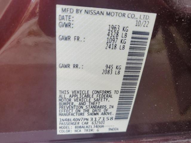 2023 Nissan Altima Sv VIN: 1N4BL4DV7PN317158 Lot: 53654044