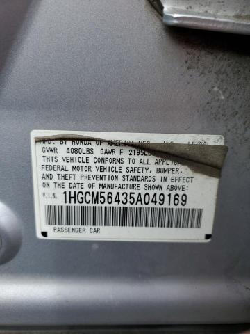 2005 Honda Accord Lx VIN: 1HGCM56435A049169 Lot: 52096804