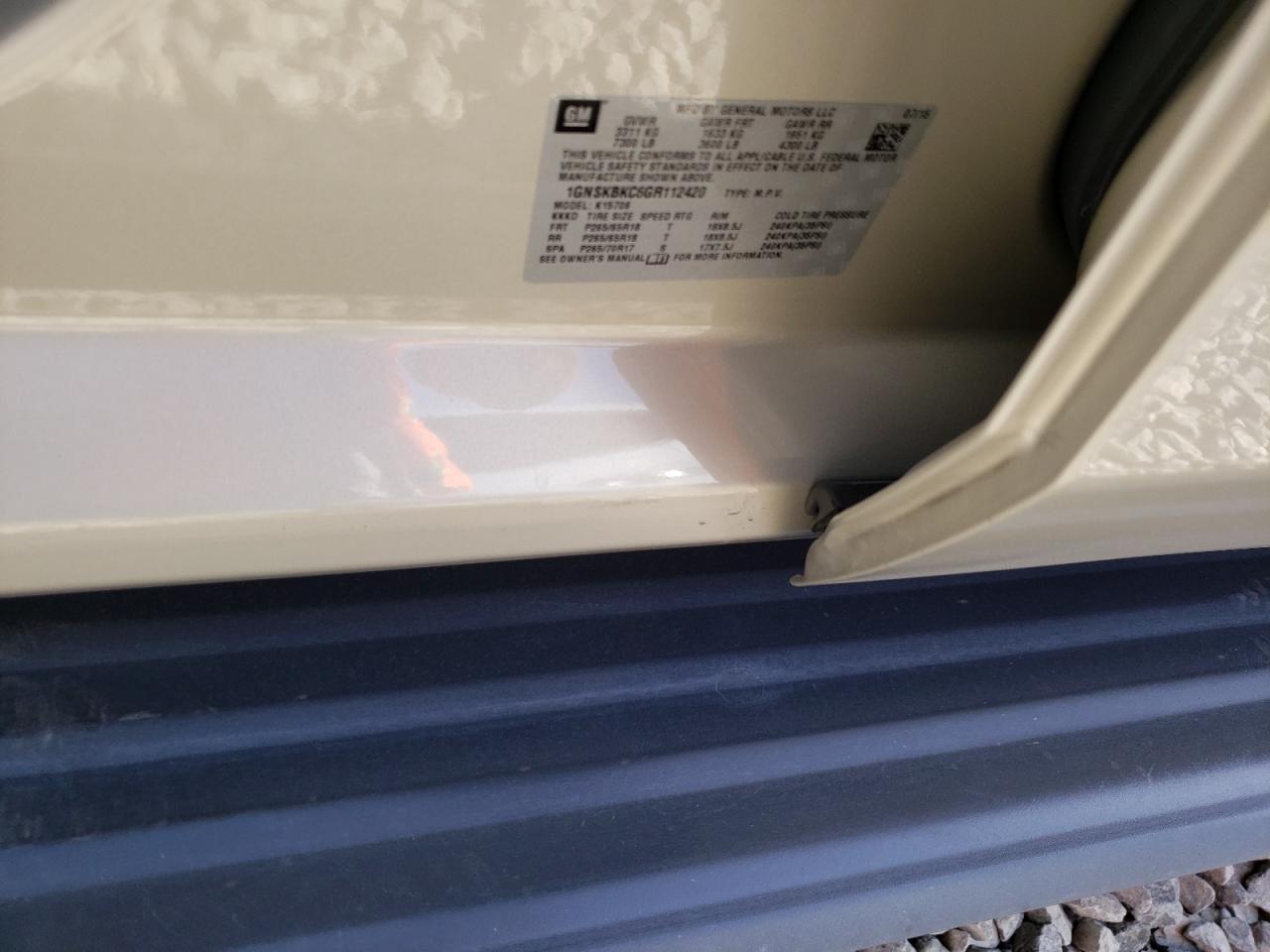 1GNSKBKC6GR112420 2016 Chevrolet Tahoe K1500 Lt