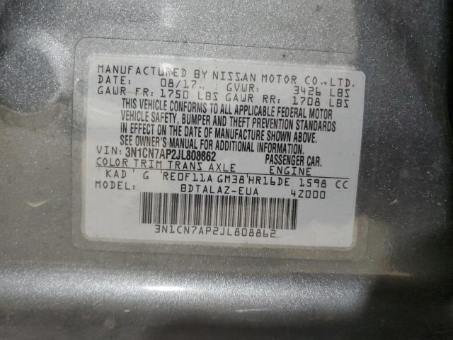 2018 NISSAN VERSA S/S - 3N1CN7AP2JL808862