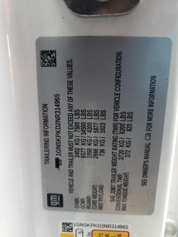 2022 CHEVROLET TAHOE K150 1GNSKPKD2NR314965
