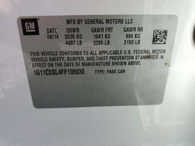 2015 Chevrolet Malibu 1Lt VIN: 1G11C5SL4FF108930 Lot: 57112104