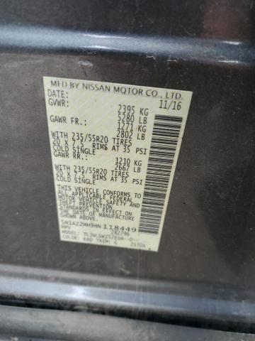 2017 Nissan Murano S VIN: 5N1AZ2MH9HN118449 Lot: 53835124