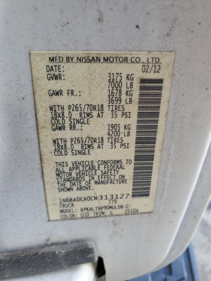 1N6BA0CA0CN313127 2012 Nissan Titan S