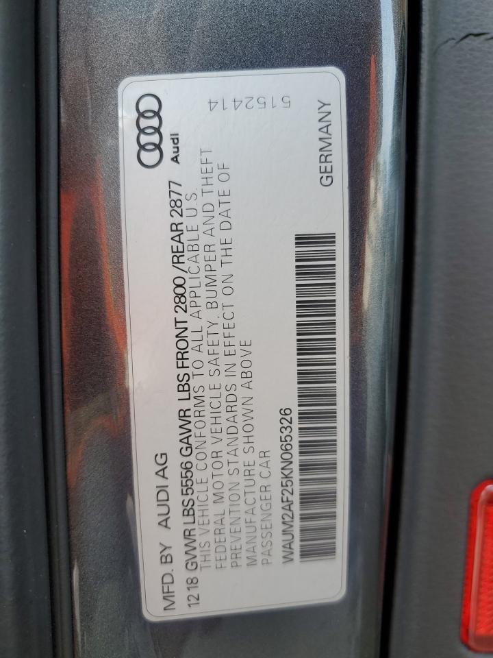 WAUM2AF25KN065326 2019 Audi A6 Prestige