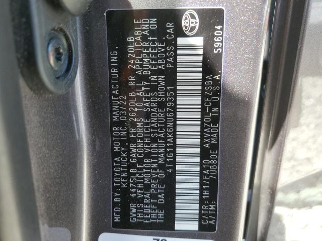 VIN 4T1G11AK6NU679351 2022 Toyota Camry, SE no.12