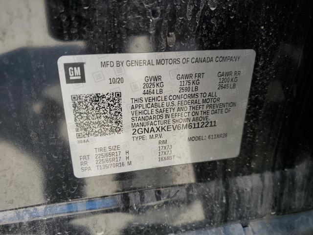 2021 CHEVROLET EQUINOX LT - 2GNAXKEV6M6112211