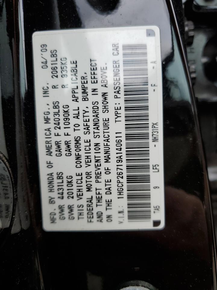 1HGCP26719A140611 2009 Honda Accord Ex