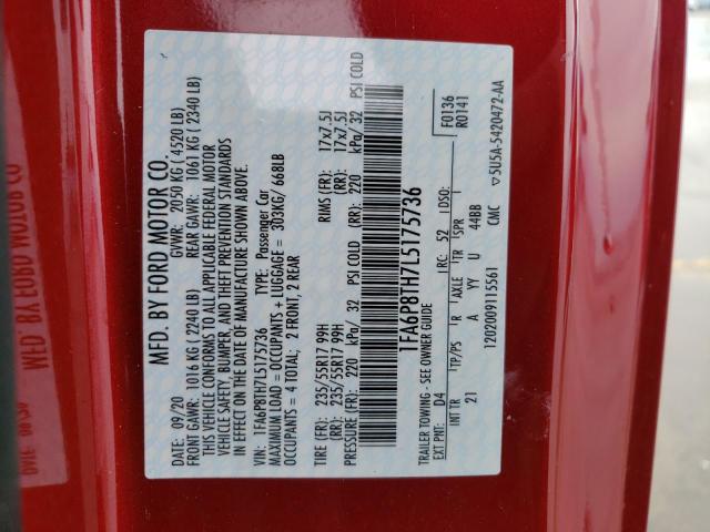 2020 Ford Mustang VIN: 1FA6P8TH7L5175736 Lot: 56900994