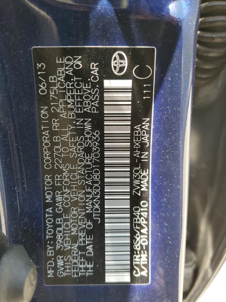 JTDKN3DU8D1703936 2013 Toyota Prius