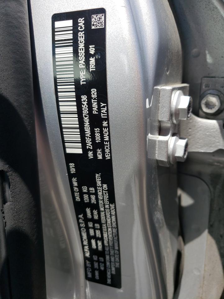 ZARFAMBN4K7605436 2019 Alfa Romeo Giulia Ti