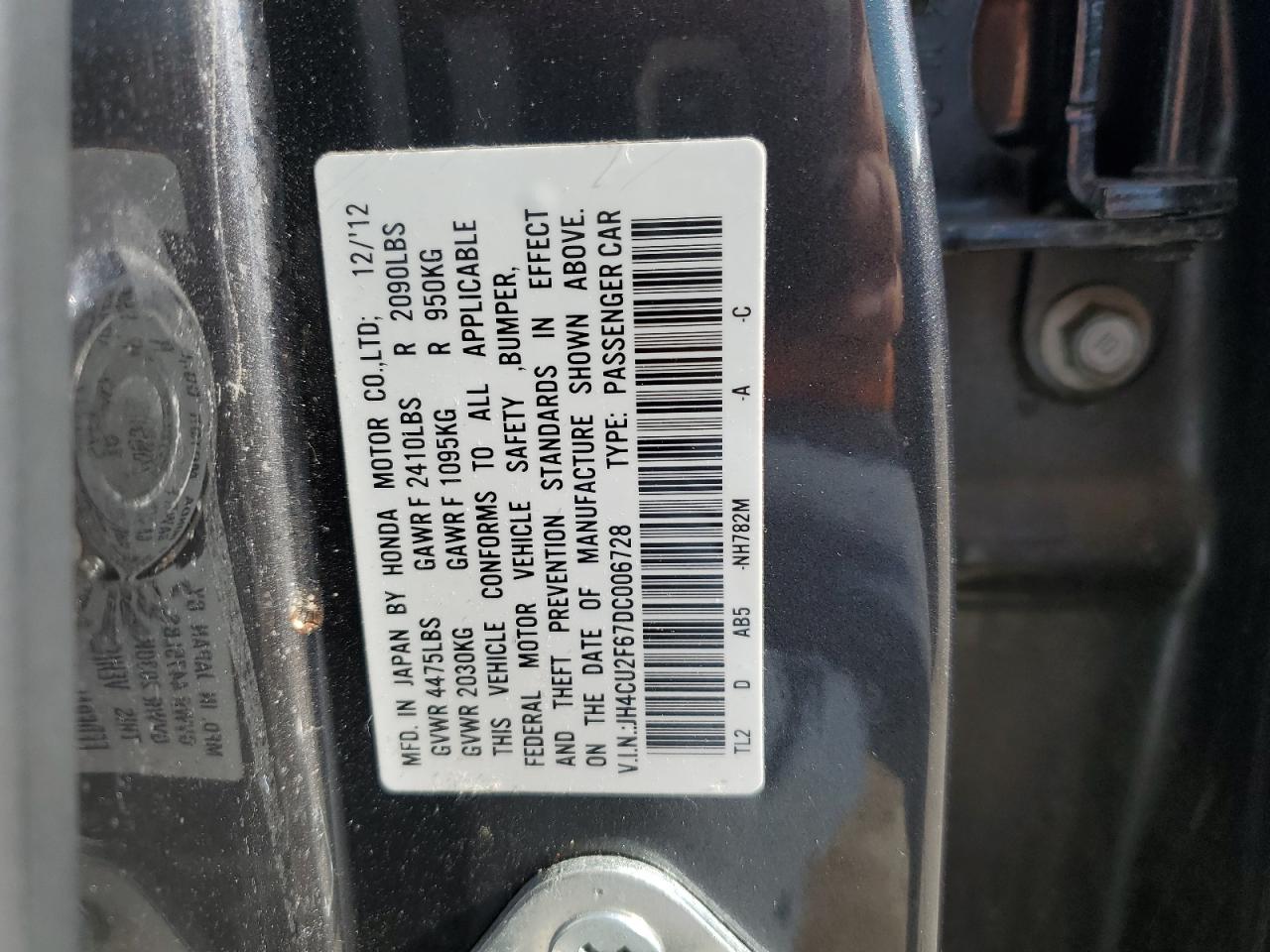 JH4CU2F67DC006728 2013 Acura Tsx Tech