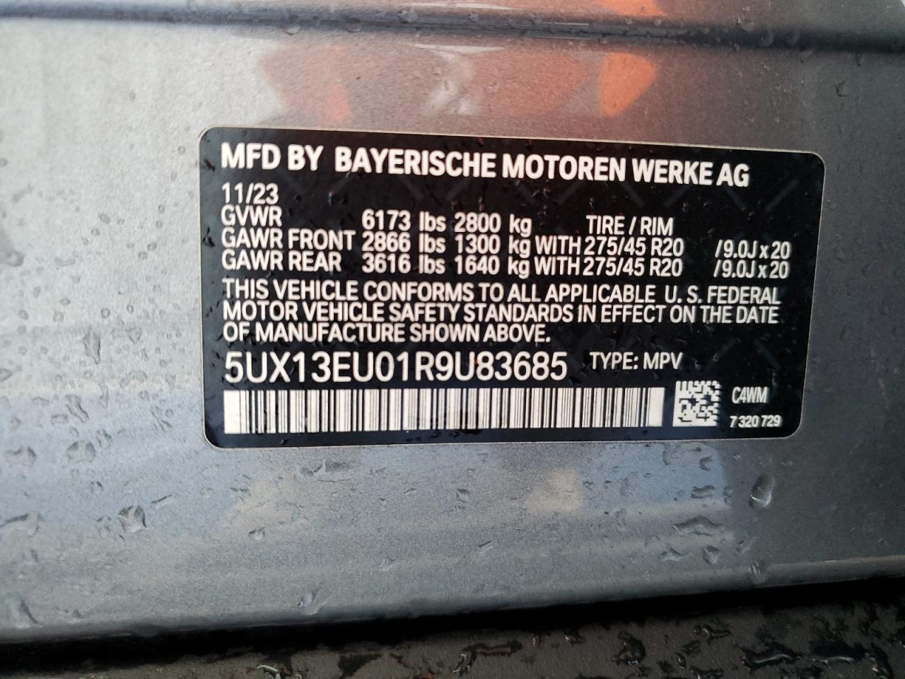 5UX13EU01R9U83685 2024 BMW X5 Sdrive 40I