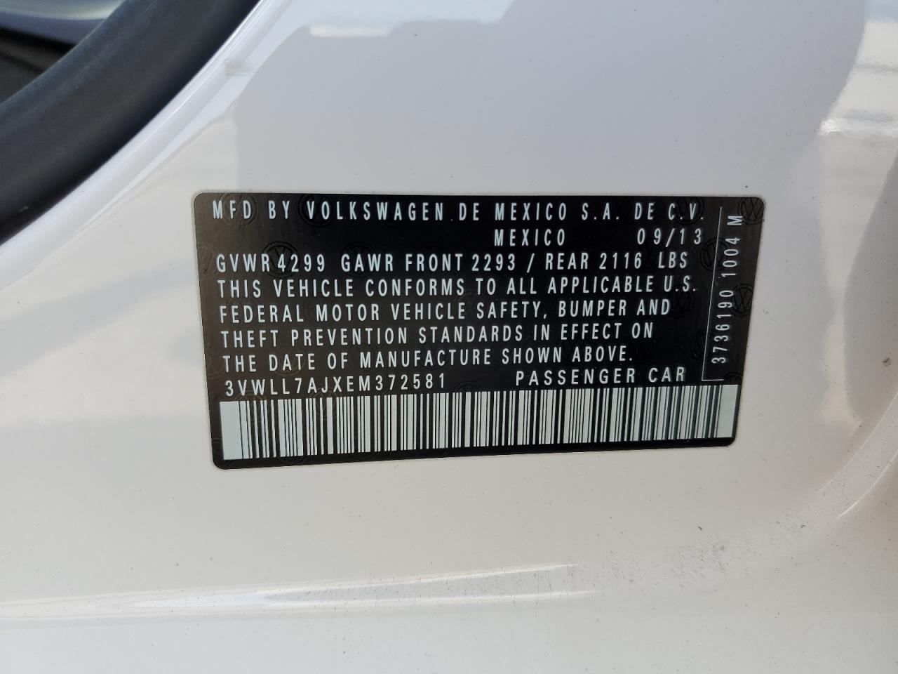 3VWLL7AJXEM372581 2014 Volkswagen Jetta Tdi