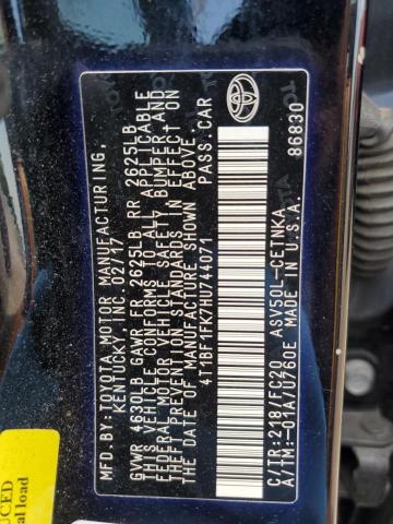 VIN 4T1BF1FK7HU744071 2017 Toyota Camry, LE no.12