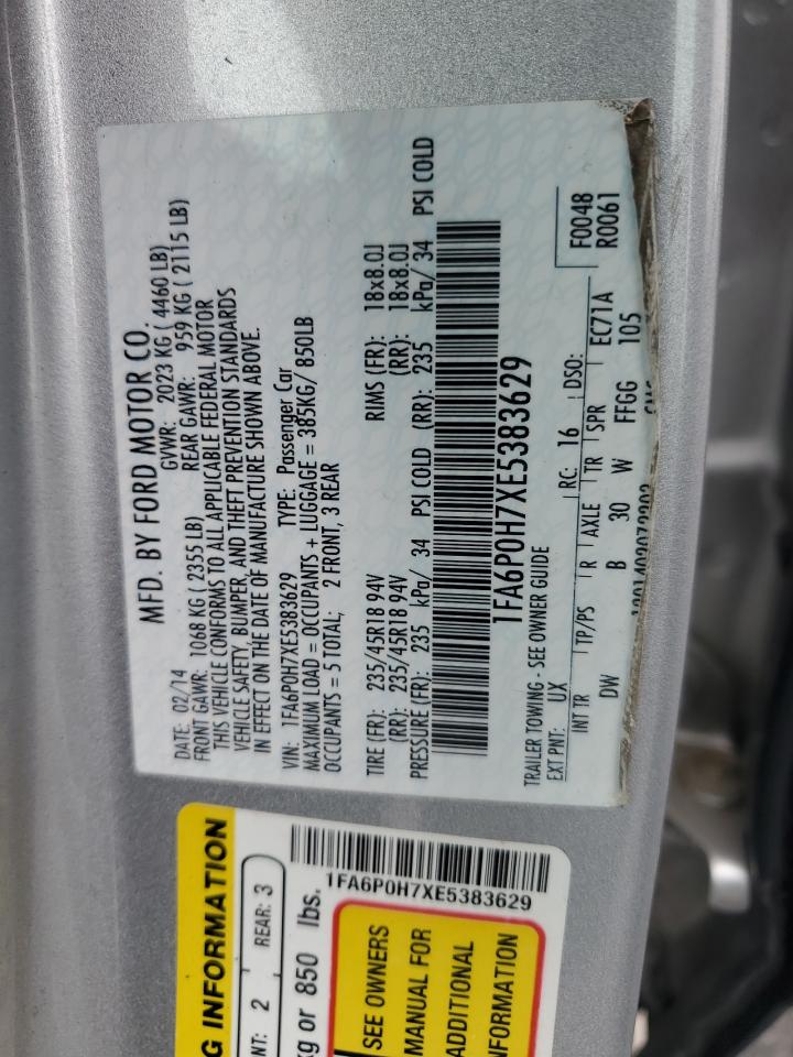 1FA6P0H7XE5383629 2014 Ford Fusion Se