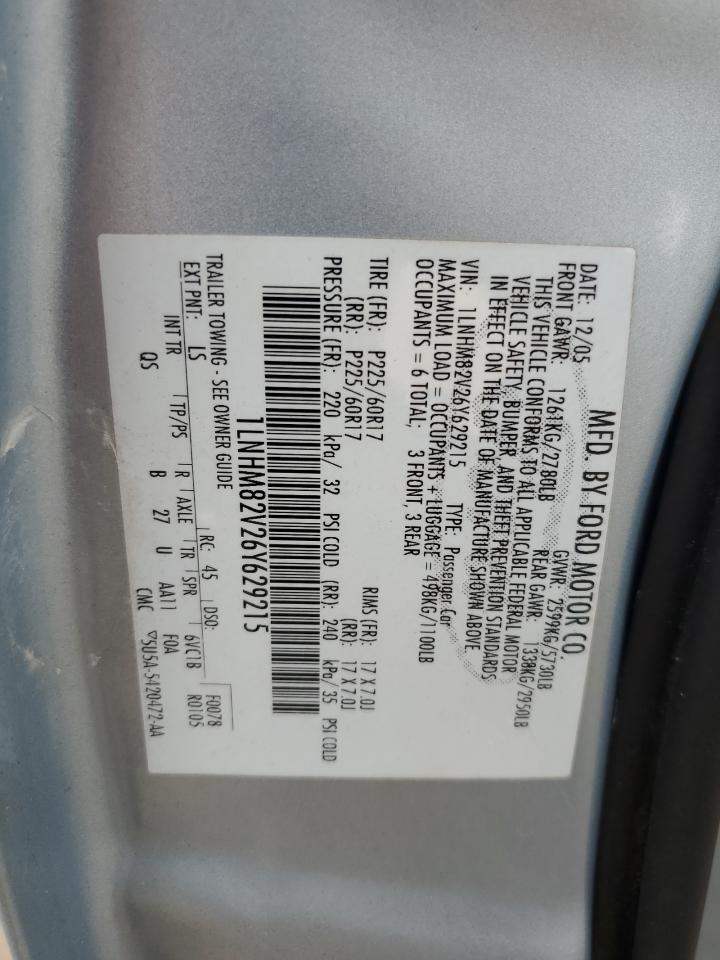 1LNHM82V26Y629215 2006 Lincoln Town Car Signature Limited