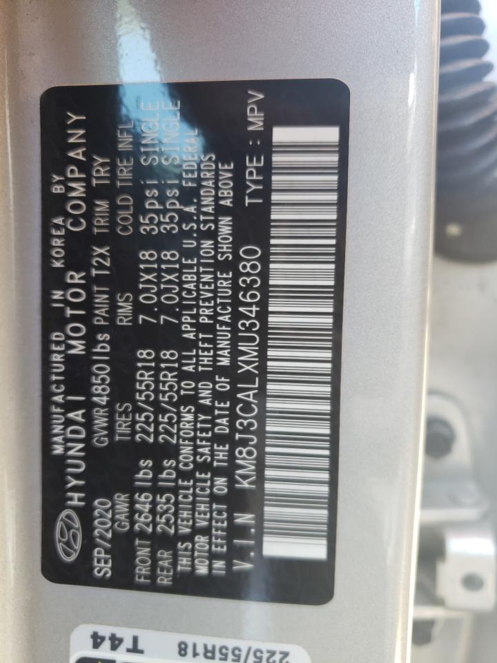 KM8J3CALXMU346380 2021 Hyundai Tucson Limited